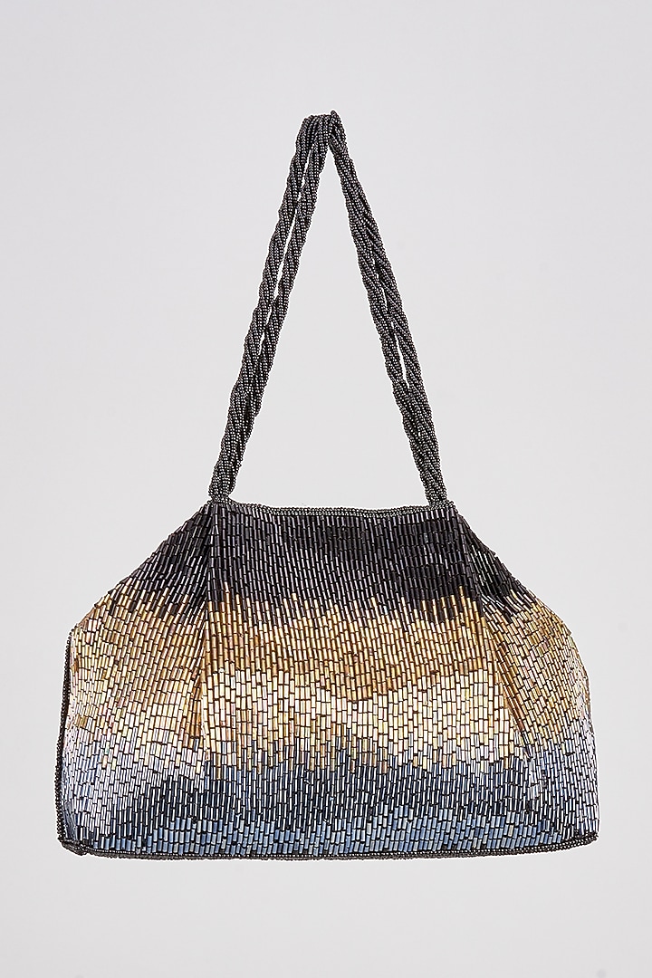 Multi-Colored Satin Beaded Clutch by Sonnet at Pernia's Pop Up Shop