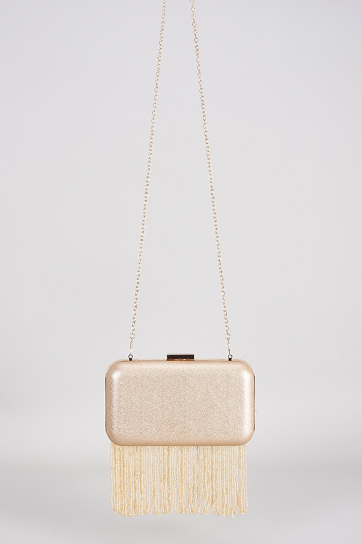 Golden Satin Sequins Clutch by Sonnet at Pernia's Pop Up Shop