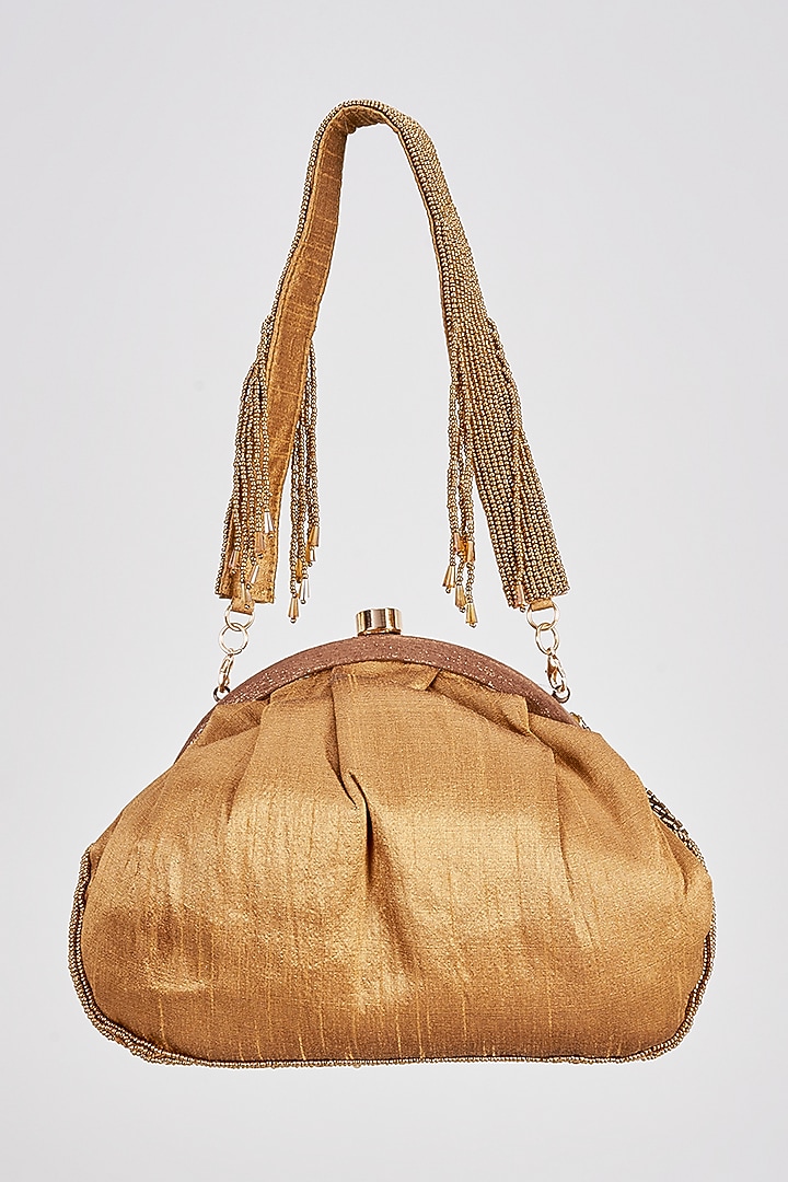 Bronze Sequins & Beaded Clutch by Sonnet at Pernia's Pop Up Shop