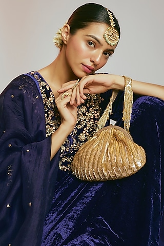 Designer Evening Bags Unique Gold Bridal Clutch Bag for Brides and  Bridesmaids
