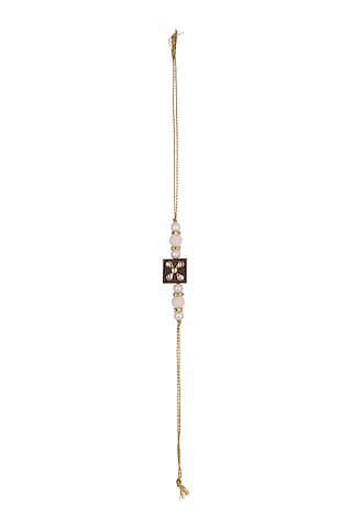 Gold Finish Embellished Rakhi by SONNET