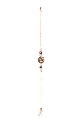 Gold Finish Kundan & Pearl Rakhi by SONNET