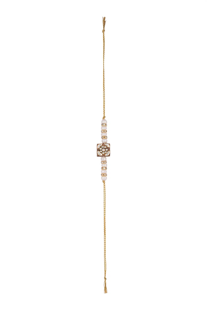 Gold Finish Kundan Rakhi by SONNET at Pernia's Pop Up Shop