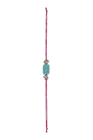 Pink Carved Turquoise Bead Rakhi by SONNET