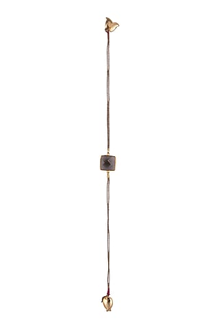Gold Finish Natural Stone Rakhi by SONNET
