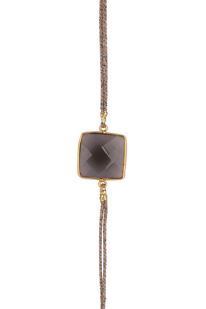 Gold Finish Natural Stone Rakhi by SONNET at Pernia's Pop Up Shop
