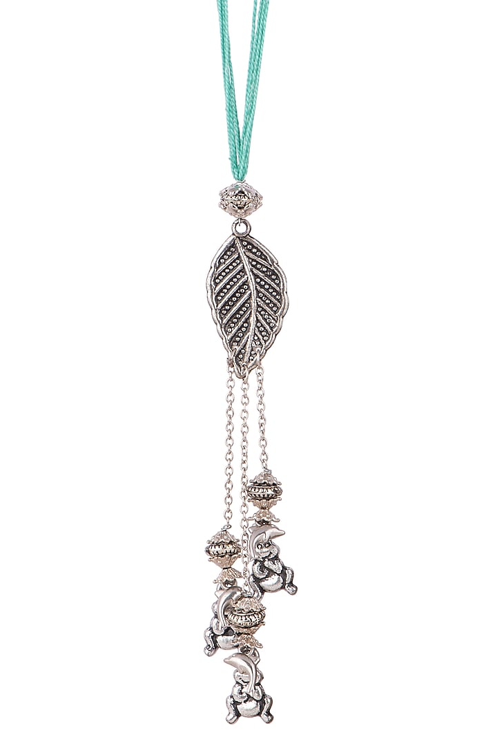 Oxidised Leaf & Dangling Frog Motif Lumba by SONNET