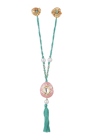 Gold Finish Kundan Enameled Lumba by SONNET