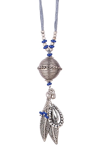 Oxidised Leaf & Blue Beaded Lumba by SONNET