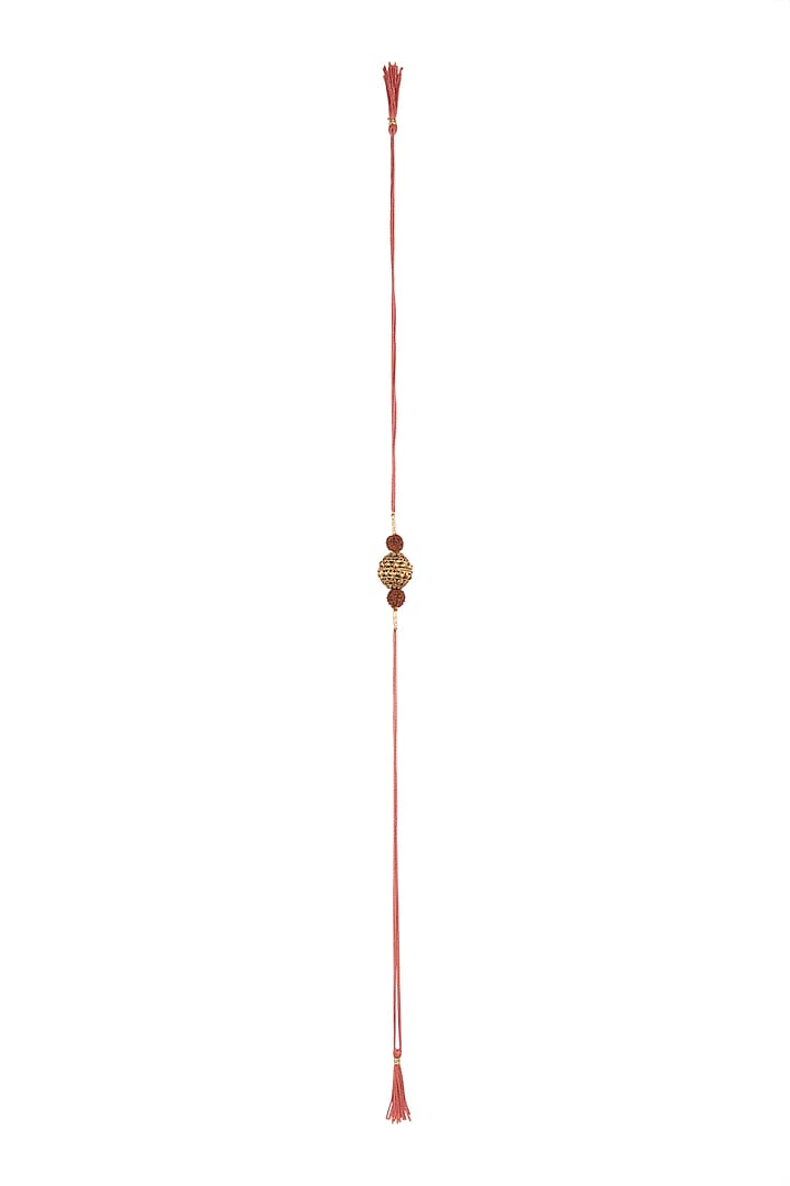 Oxidised Golden Bead & Rudraksh Strund Rakhi by SONNET at Pernia's Pop Up Shop