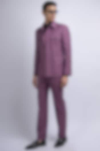 Mauve Terene & Rayon Suit Set by SUHAIL HAFEEZ