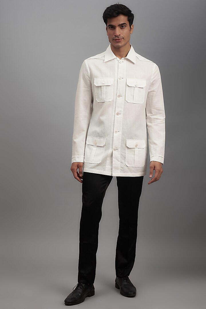 Ivory Shacket Ivory Linen Cotton Shacket Design by SUHAIL HAFEEZ at Pernia's Pop Up ...