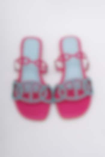 Pink Hand Embroidered Heels by Sole House