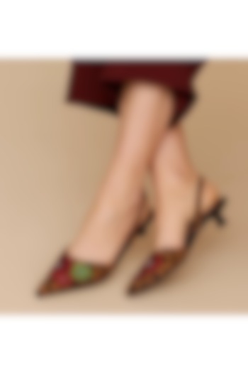 Nude Faux Leather Leopard Printed Pencil Heels by Sole House at Pernia's Pop Up Shop