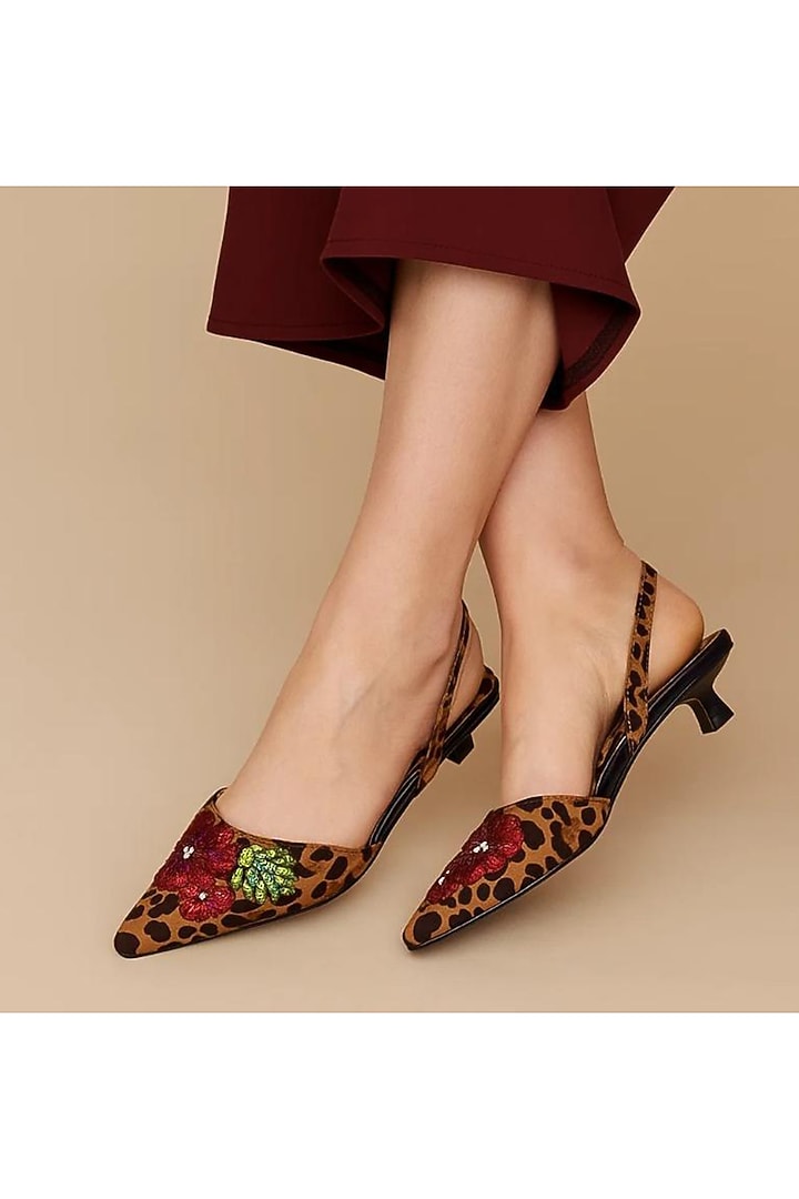 Nude Faux Leather Leopard Printed Pencil Heels by Sole House at Pernia's Pop Up Shop