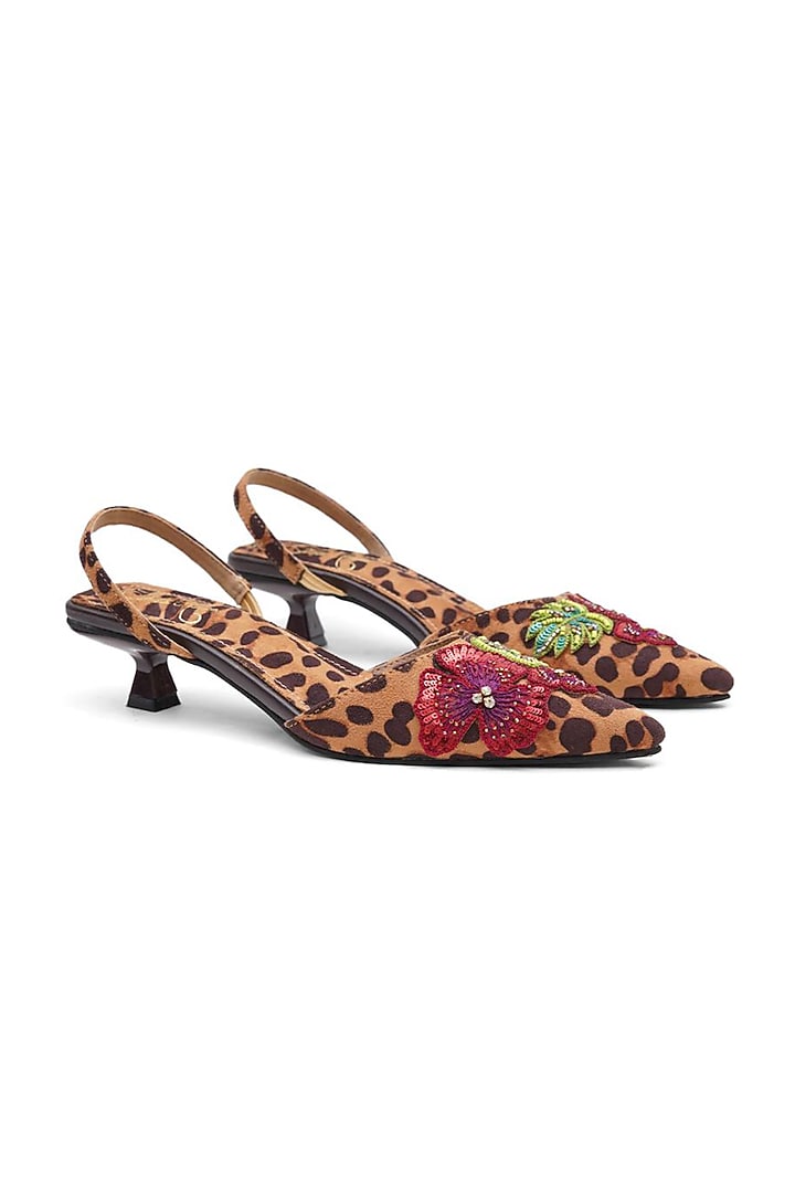 Nude Faux Leather Leopard Printed Pencil Heels by Sole House at Pernia's Pop Up Shop