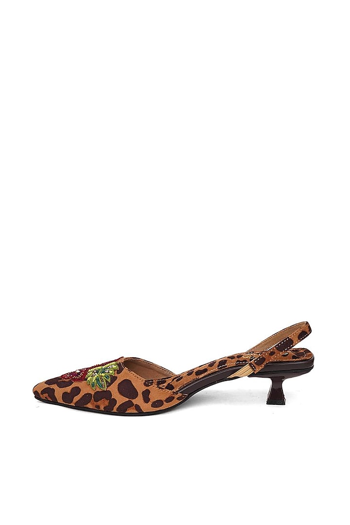 Nude Faux Leather Leopard Printed Pencil Heels by Sole House at Pernia's Pop Up Shop