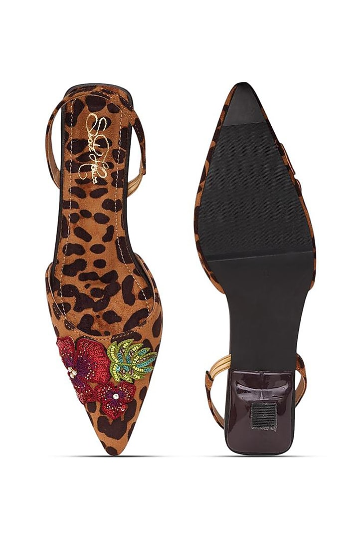 Nude Faux Leather Leopard Printed Pencil Heels by Sole House at Pernia's Pop Up Shop