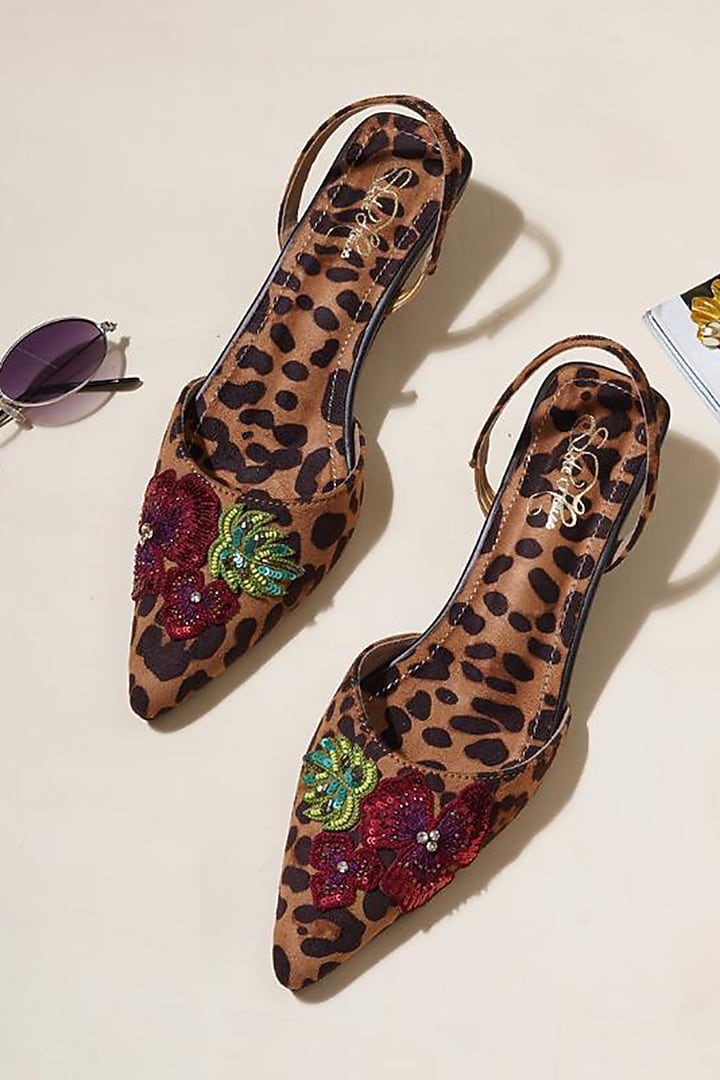 Nude Faux Leather Leopard Printed Pencil Heels by Sole House at Pernia's Pop Up Shop