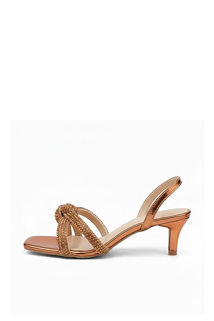 Maroon Faux Leather Metallic Embellished Stiletto Heels by Sole House at Pernia's Pop Up Shop