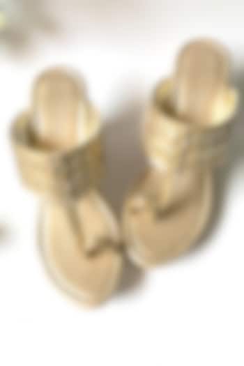 Dusty Gold Vegan Leather Wedges by Sole House at Pernia's Pop Up Shop