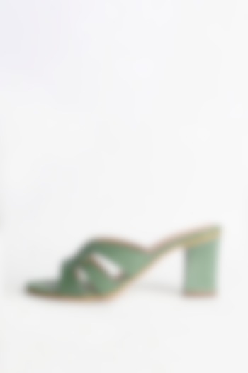 Olive Green Patent Leather Heels by Sole House