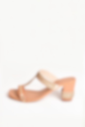 Nude Embroidered Heels by Sole House