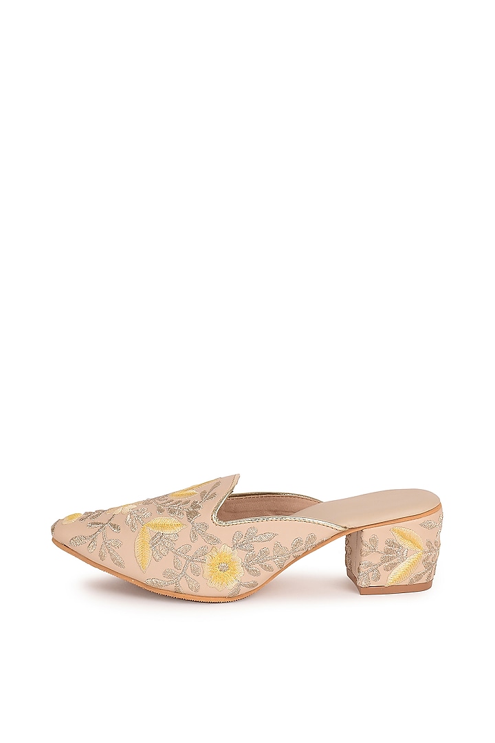 Multi-Colored Floral Embroidered Heels by Sole House