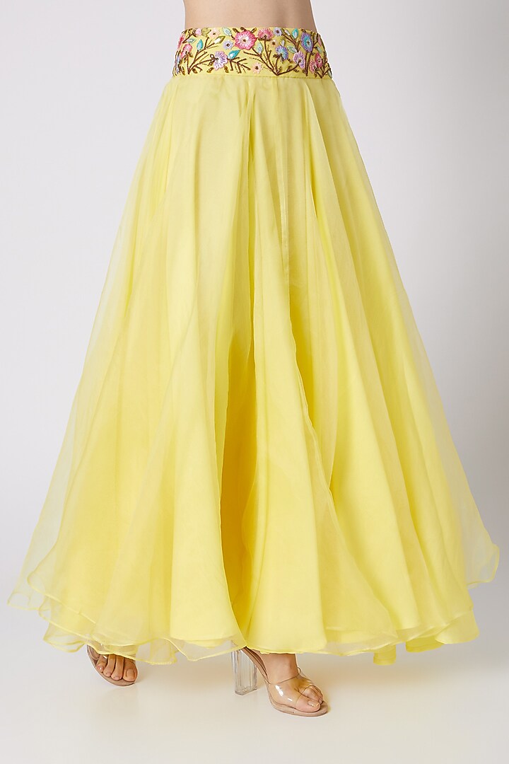 Yellow Floral Embroidered Wedding Lehenga Set by Sonam Luthria at Pernia's Pop Up Shop
