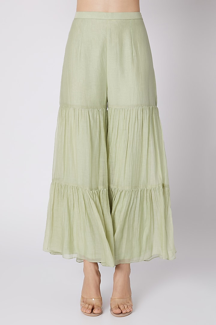 Mint Green Embroidered Wedding Sharara Set by Sonam Luthria at Pernia's Pop Up Shop