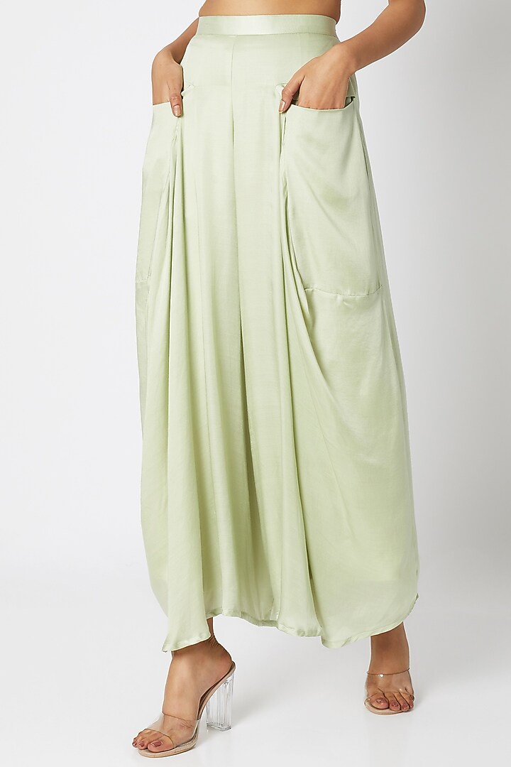 Mint Green Embroidered Blouse With Pants & Dupatta by Sonam Luthria at Pernia's Pop Up Shop