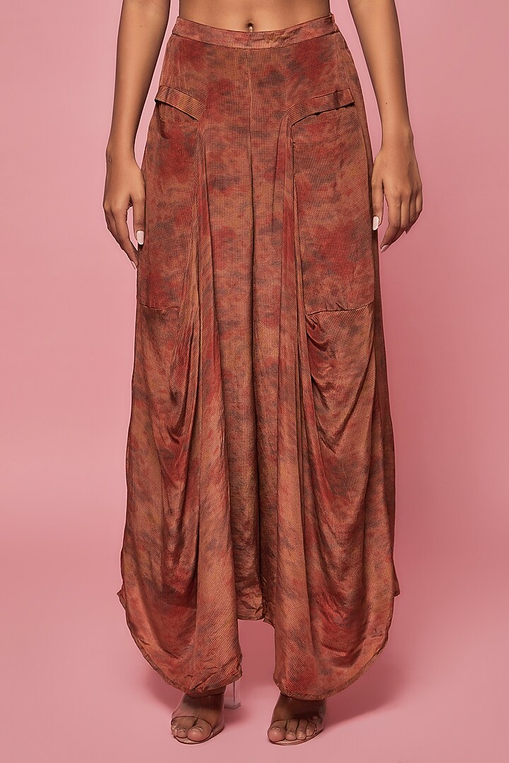 Brown Crepe Embroidered Jacket Set by Sonam Luthria at Pernia's Pop Up Shop