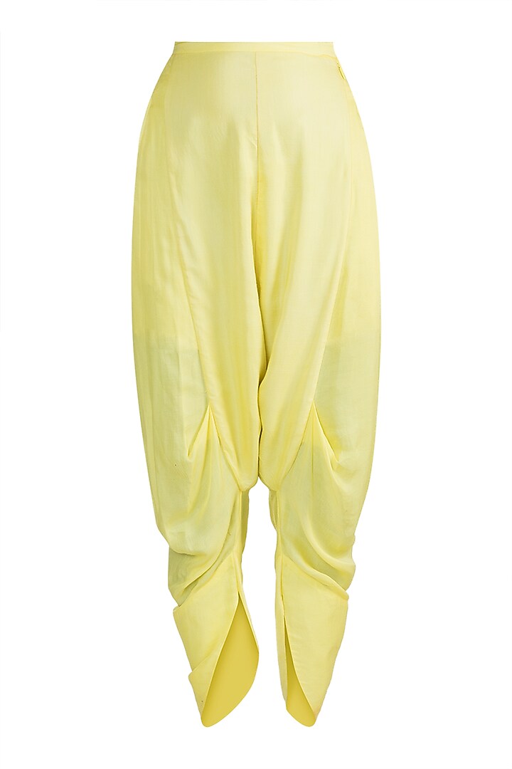 Yellow Embroidered Jacket With Dhoti Pants by Sonam Luthria at Pernia's Pop Up Shop