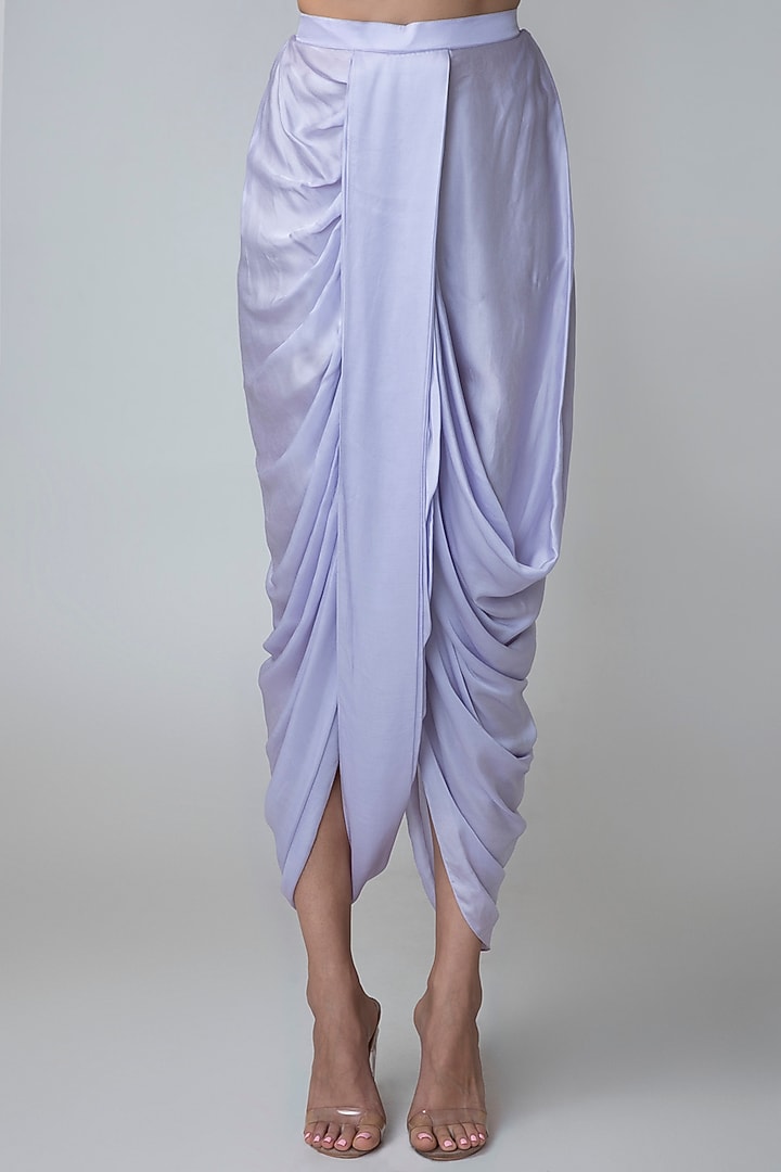 Light Purple Shirt & Dhoti Set With Knotted Dupatta by Sonam Luthria at Pernia's Pop Up Shop