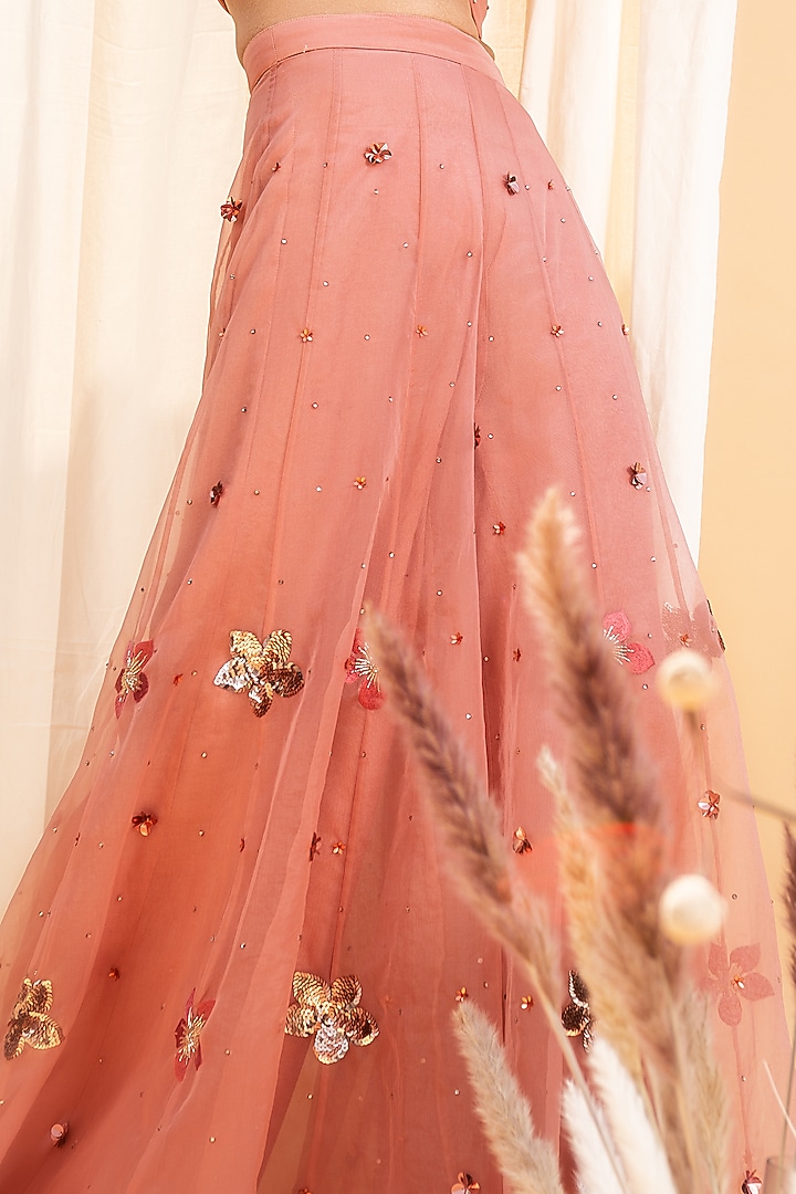 Tulip Pink High-Waisted Palazzo Pant Set by Silky Bindra at Pernia's Pop Up Shop