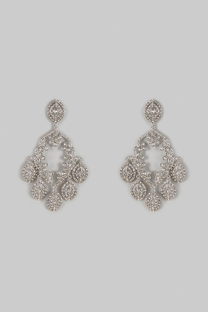 Two-Tone Finish Synthetic Stone Dangler Earrings by Shillpa Purii at Pernia's Pop Up Shop