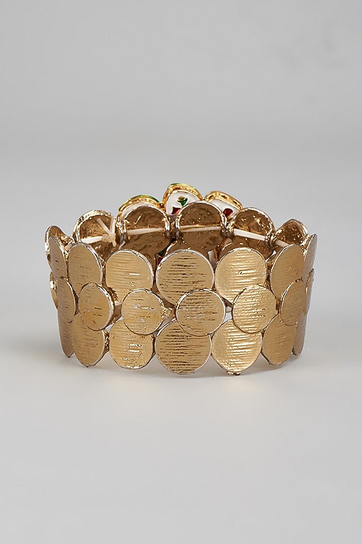Two-Tone Finish Kundan Polki Bracelet by Shillpa Purii at Pernia's Pop Up Shop