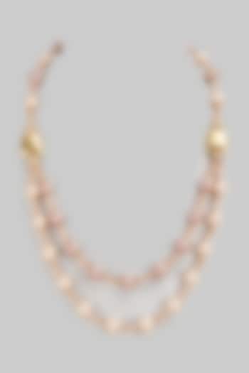 Two-Tone Finish Pearl & Beaded Layered Necklace by Shillpa Purii