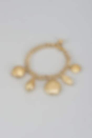 Gold Finish Gold Drop Chain Bracelet by Shillpa Purii at Pernia's Pop Up Shop