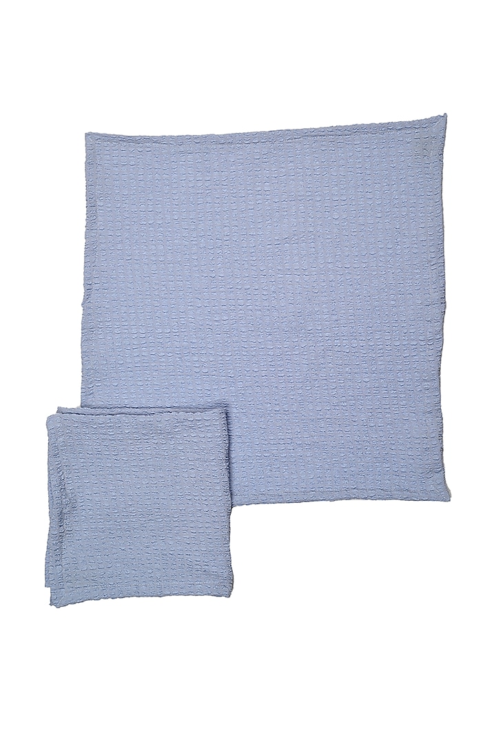 Powder Blue Crepe Napkins (Set of 4) by Solasta at Pernia's Pop Up Shop