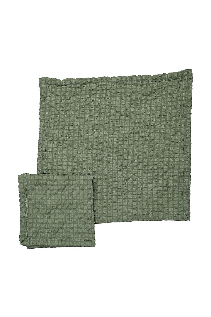 Sage Green Crepe Napkins (Set of 4) by Solasta at Pernia's Pop Up Shop