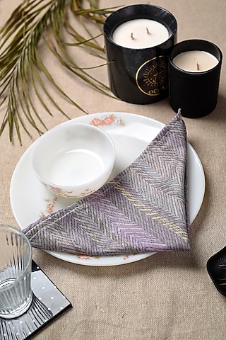 Lavender Cotton Chevron Napkins (Set of 4) by Solasta
