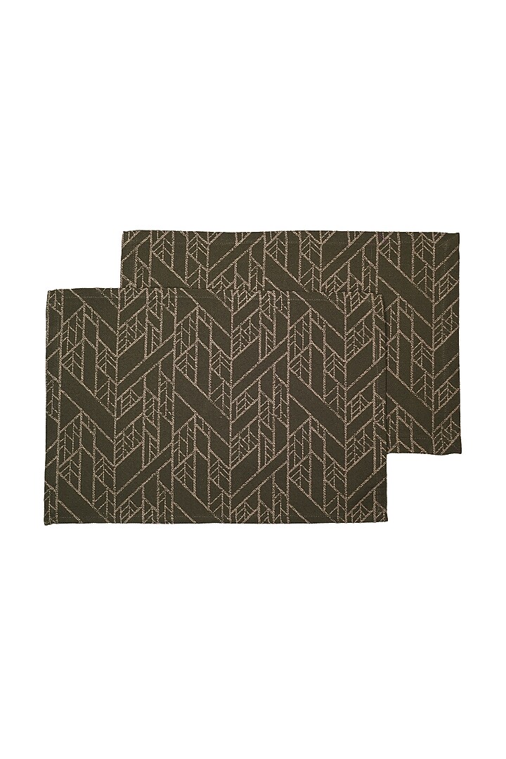 Olive Cotton Striped Placemats (Set of 6) by Solasta at Pernia's Pop Up Shop