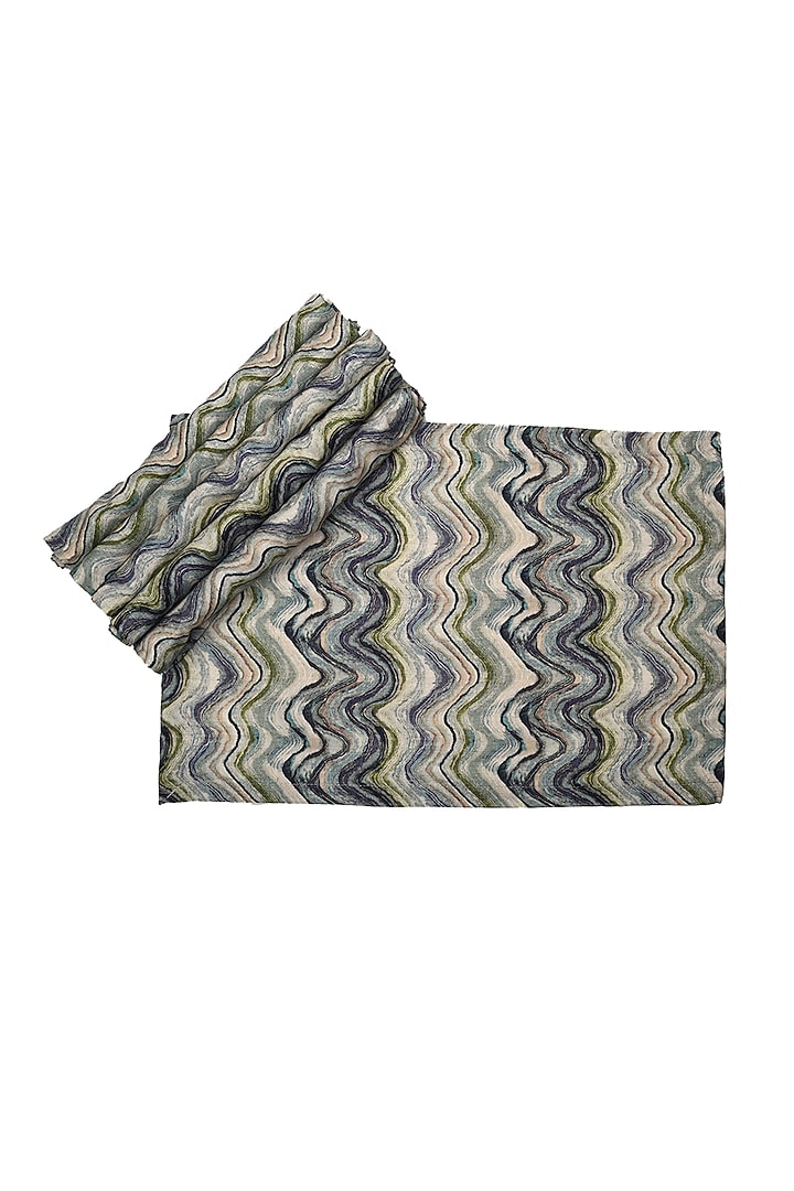 Blue Cotton Seigaiha Wave Printed Placemats (Set of 6) by Solasta at Pernia's Pop Up Shop