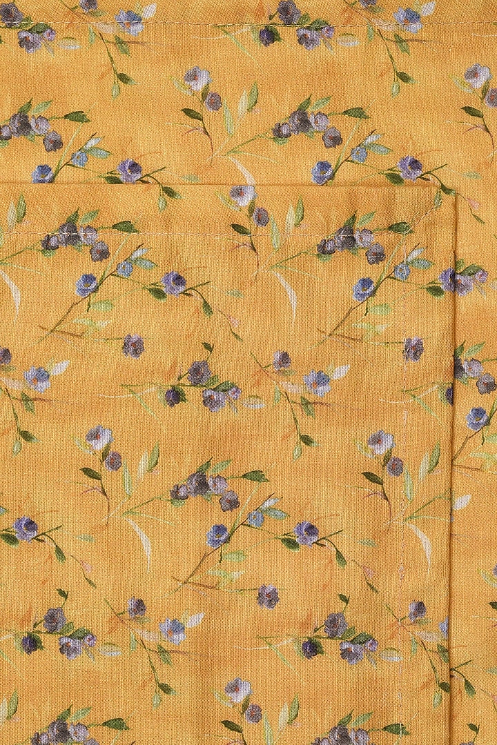 Yellow Cotton Floral Table Runner & Placemats (Set of 7) by Solasta at Pernia's Pop Up Shop