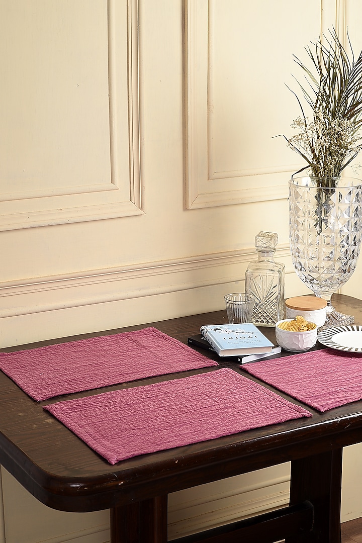 Pink Cotton Placemats (Set of 6) by Solasta