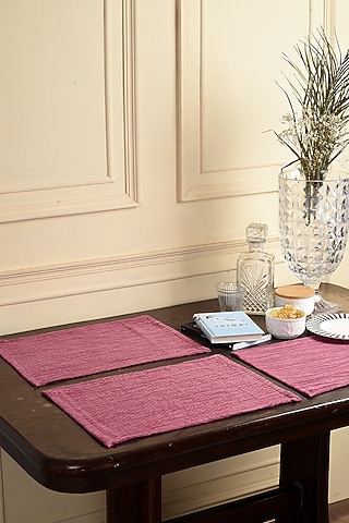 Pink Cotton Placemats (Set of 6) by Solasta