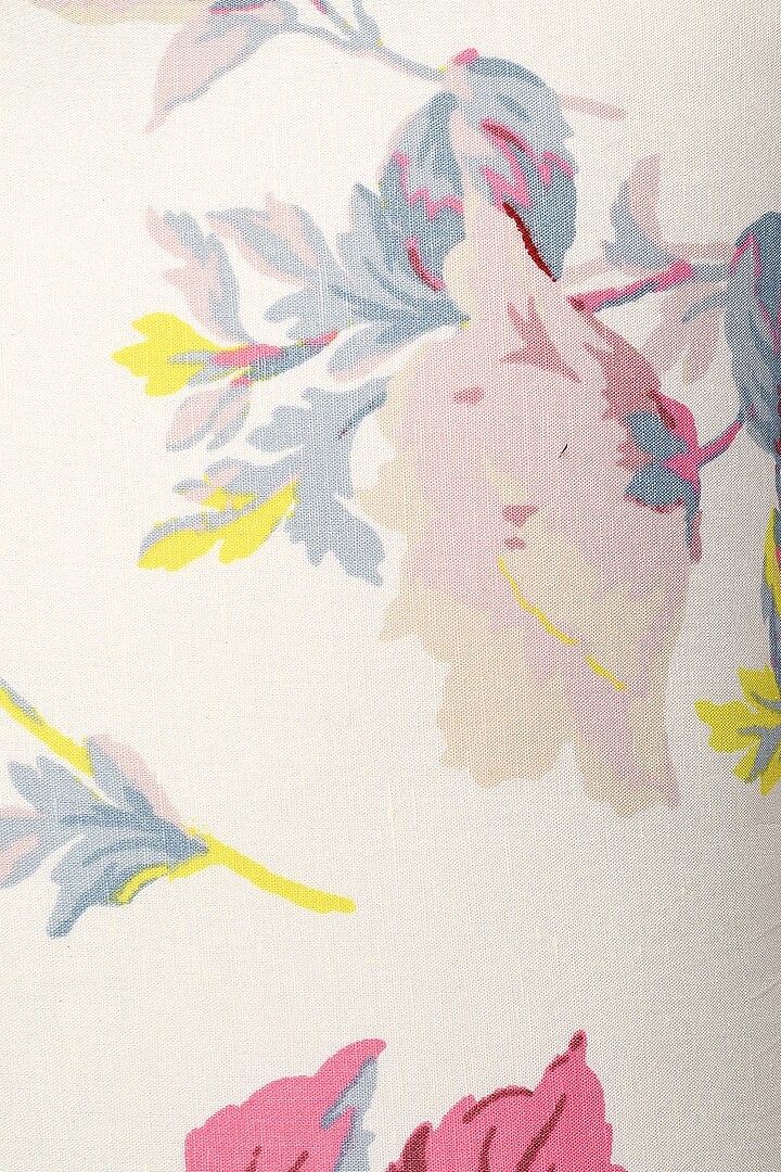 Pink Cotton Floral Printed Cushion Cover by Solasta at Pernia's Pop Up Shop