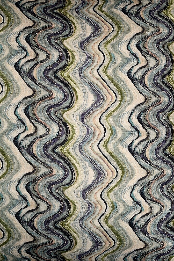 Blue Cotton Seigaiha Wave Printed Cushion Cover by Solasta at Pernia's Pop Up Shop