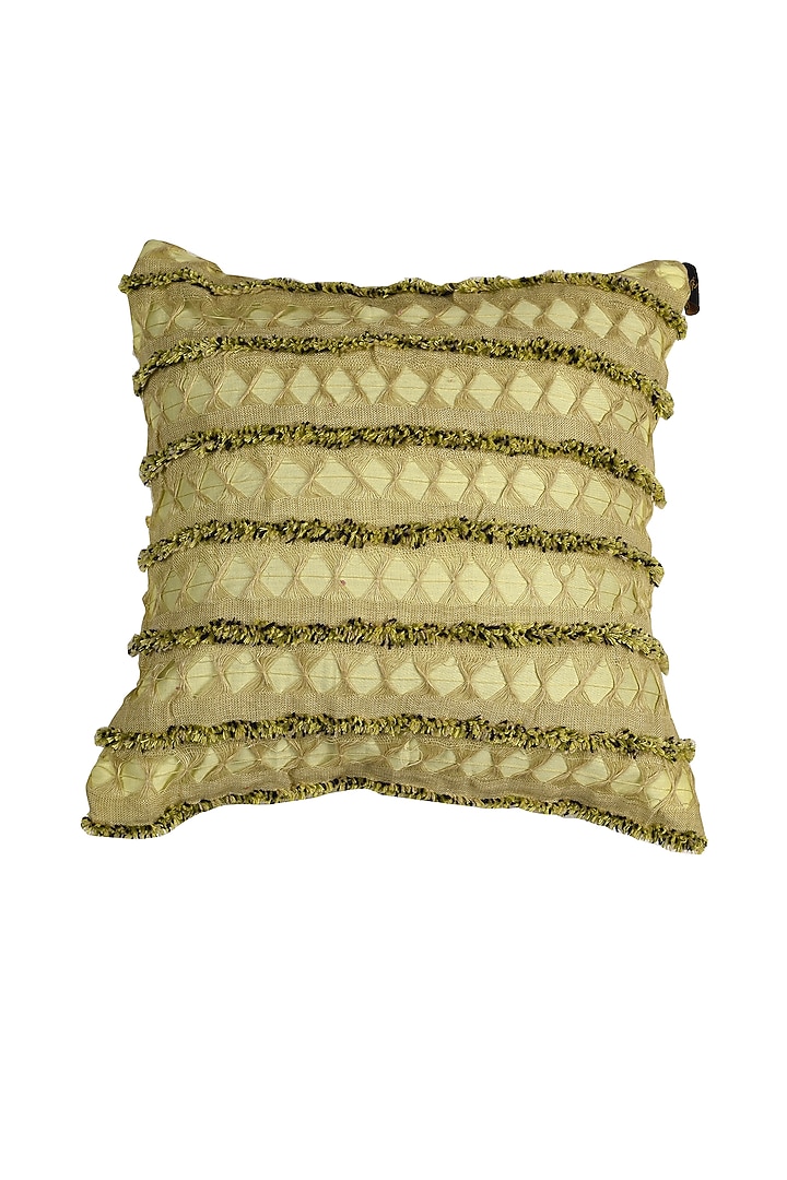 Lime Yellow Linen Blend Cushion Cover by Solasta at Pernia's Pop Up Shop